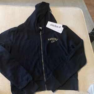 Purdue cropped zip up hoodie
